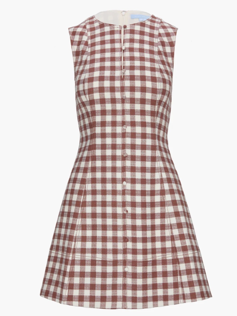 Hill House Home The Angie Dress in Rust Gingham Brown White - Picture 6 of 6